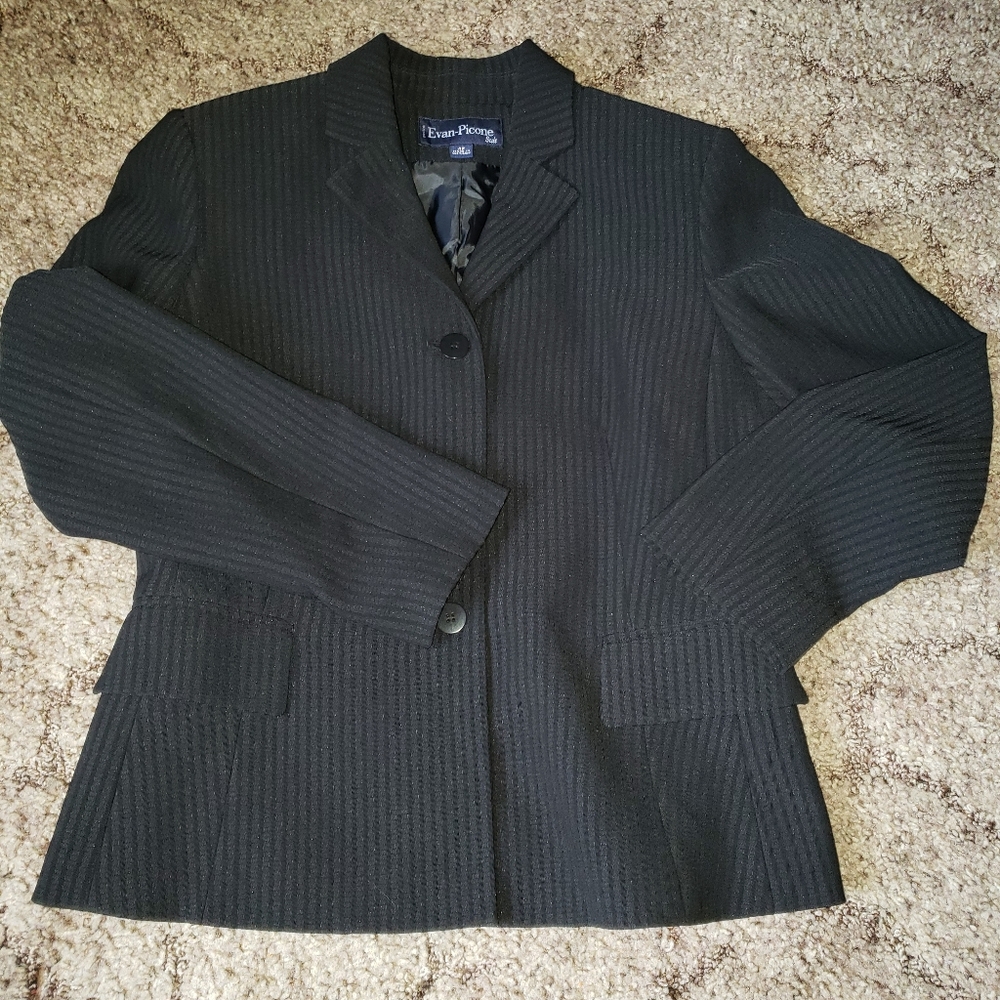 Black Blazer 4P Lined Button Up